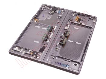 Pantalla Service Pack completa Dynamic AMOLED 2X negra con marco color gris "Mystic Grey / Thom Browne" para Samsung Galaxy Z Fold 2 5G, SM-F916B